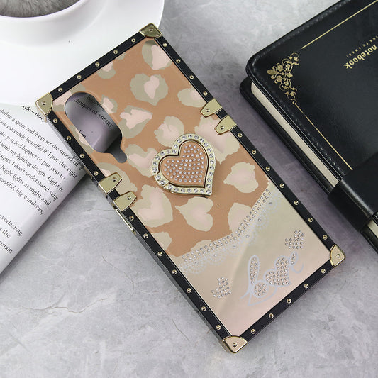 Vivo Y17s Cover - Design 5 - Heart Bling Diamond Glitter Soft TPU Trunk Case With Ring Holder