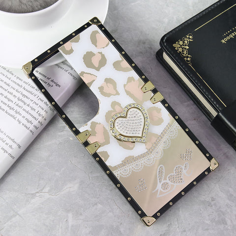 Vivo Y19s Pro Cover - Design 2 - Heart Bling Diamond Glitter Soft TPU Trunk Case With Ring Holder