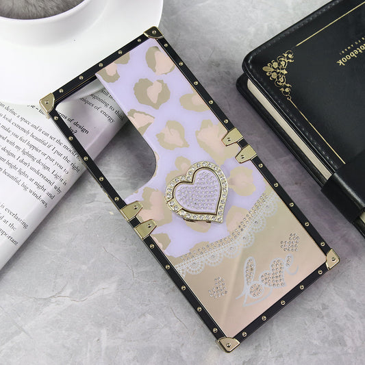 Vivo Y19s Cover - Design 3 - Heart Bling Diamond Glitter Soft TPU Trunk Case With Ring Holder