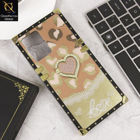 Vivo Y21 Cover - Design5 - Heart Bling Diamond Glitter Soft TPU Trunk Case With Ring Holder