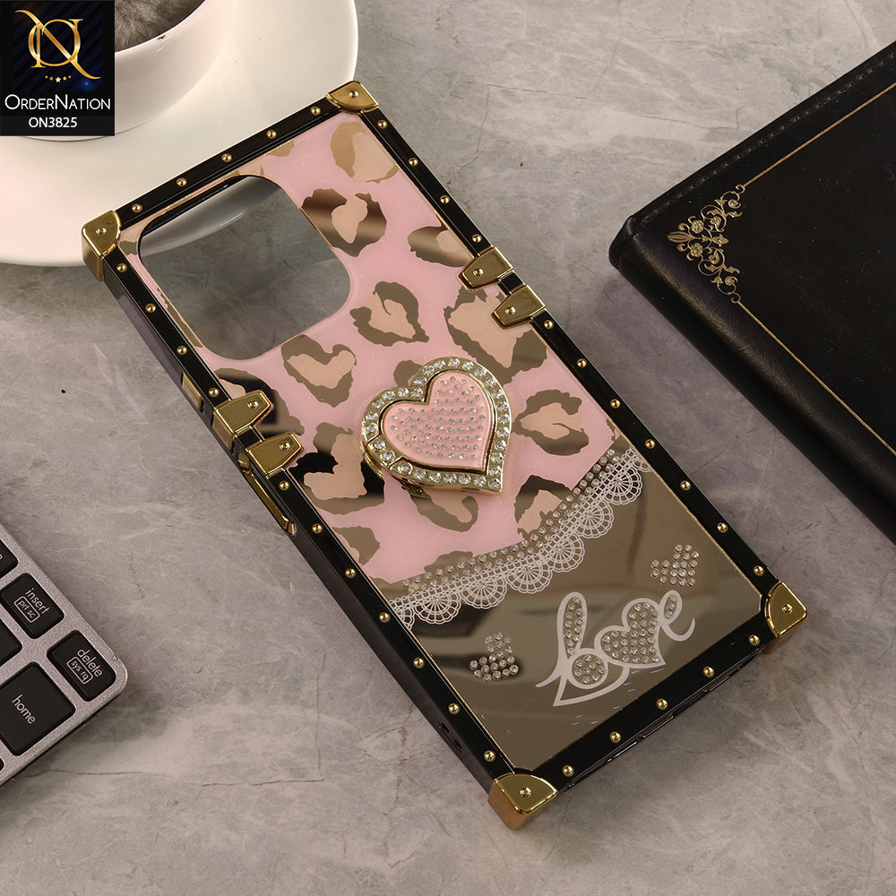 Vivo Y28 4G Cover - Design 1 - Heart Bling Diamond Glitter Soft TPU Trunk Case With Ring Holder