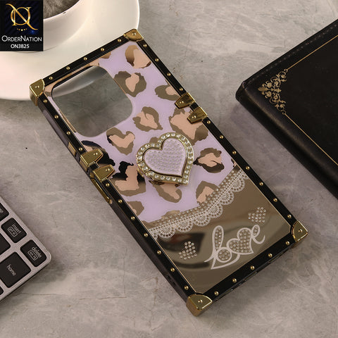 Vivo Y28 4G Cover - Design 3 - Heart Bling Diamond Glitter Soft TPU Trunk Case With Ring Holder