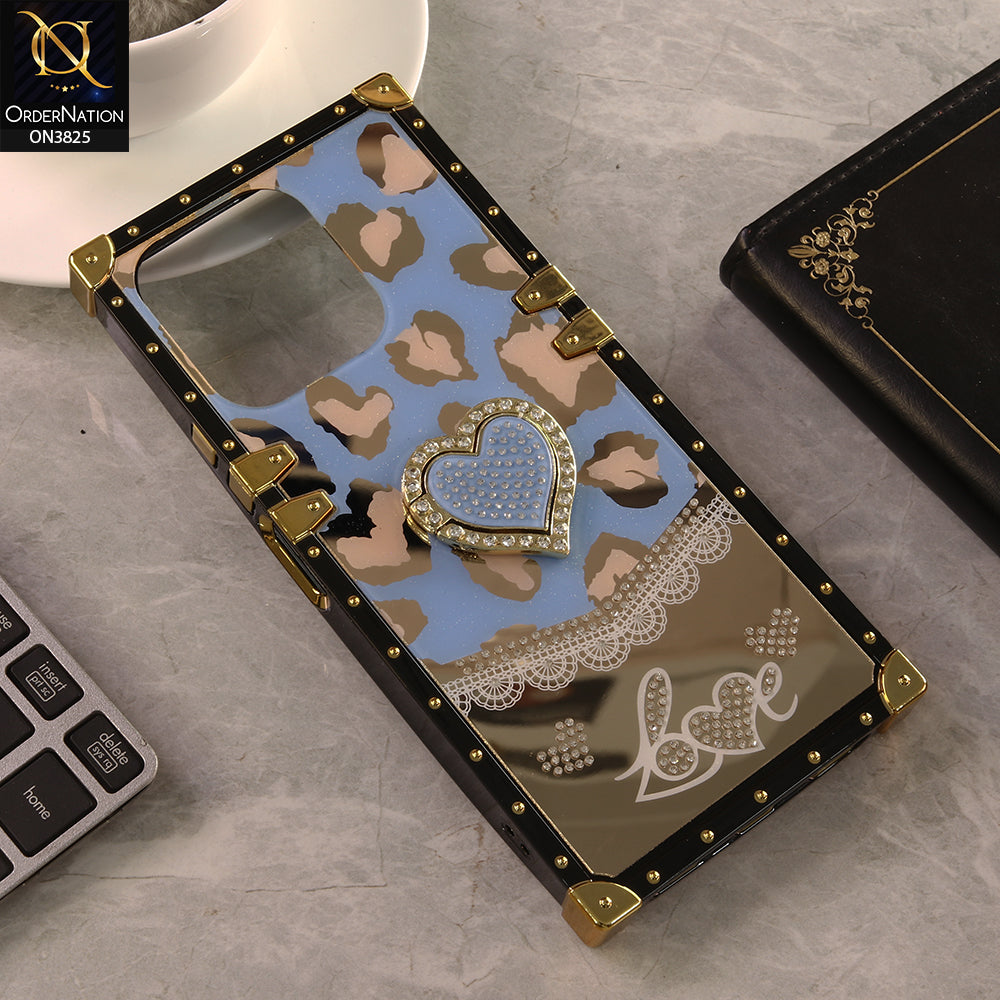 Vivo Y28 4G Cover - Design 4 - Heart Bling Diamond Glitter Soft TPU Trunk Case With Ring Holder