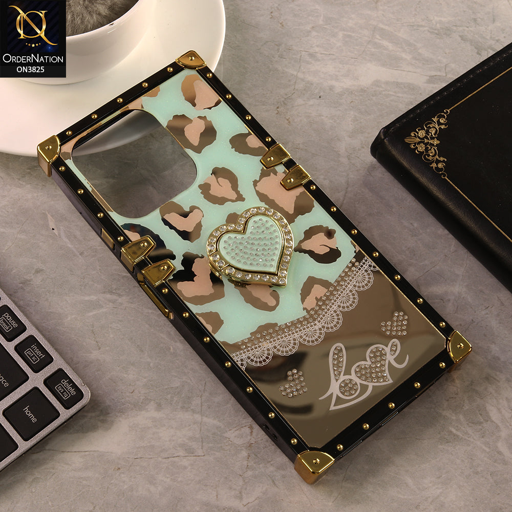 Vivo Y28 4G Cover - Design 6 - Heart Bling Diamond Glitter Soft TPU Trunk Case With Ring Holder