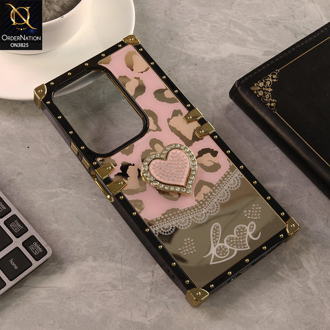 Vivo Y300t / Vivo T4x Cover - Design 1 - Heart Bling Diamond Glitter Soft TPU Trunk Case With Ring Holder