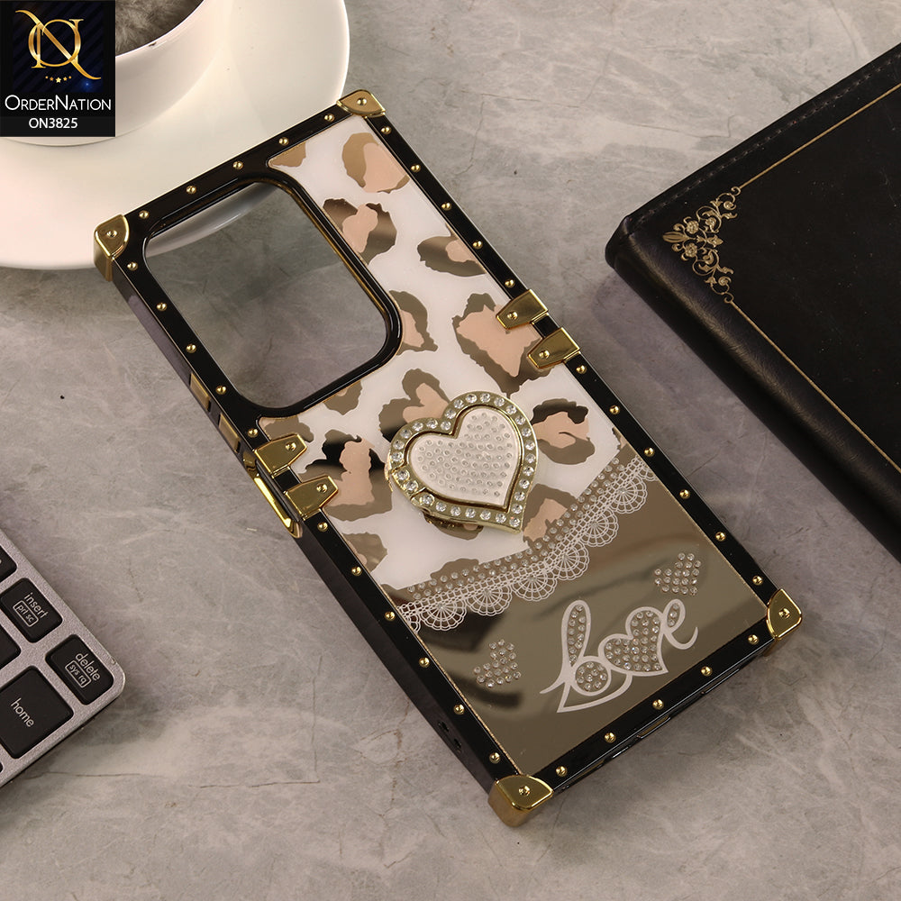 Vivo Y29 4G Cover - Design 2 - Heart Bling Diamond Glitter Soft TPU Trunk Case With Ring Holder