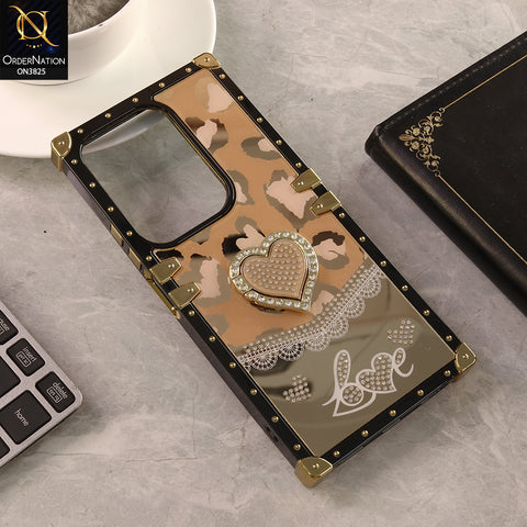 Vivo Y300t / Vivo T4x Cover - Design 5 - Heart Bling Diamond Glitter Soft TPU Trunk Case With Ring Holder
