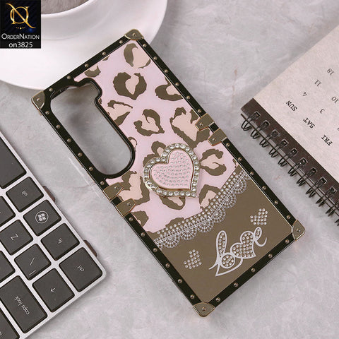 Vivo Y300 Cover - Design1 - Heart Bling Diamond Glitter Soft TPU Trunk Case With Ring Holder
