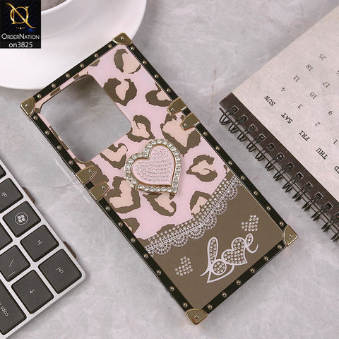 Vivo Y35 Cover - Design1 - Heart Bling Diamond Glitter Soft TPU Trunk Case With Ring Holder