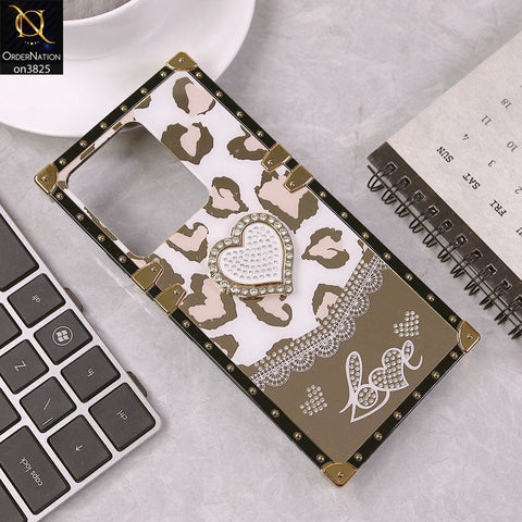 Vivo Y35 Cover - Design2 - Heart Bling Diamond Glitter Soft TPU Trunk Case With Ring Holder