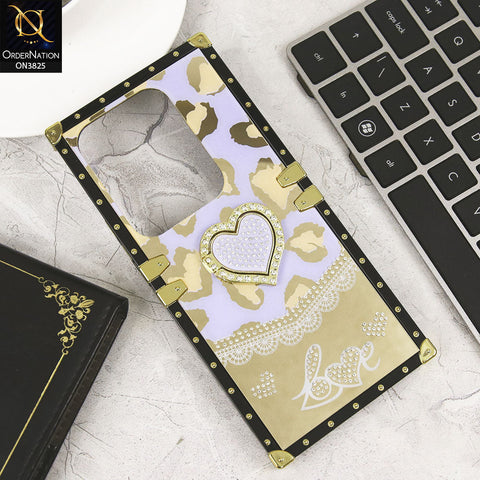Infinix Zero 30 4G Cover - Design3- Heart Bling Diamond Glitter Soft TPU Trunk Case With Ring Holder