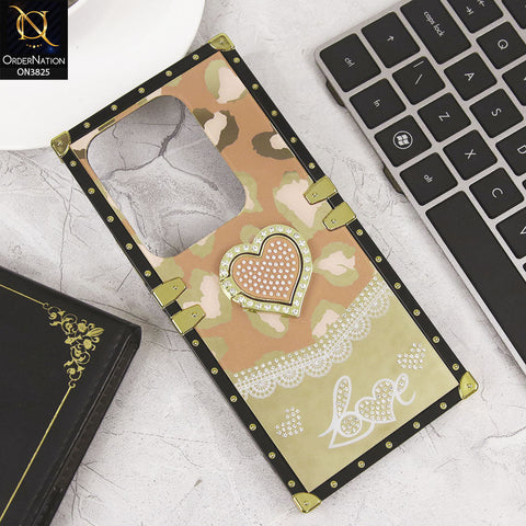 Infinix Zero 30 4G Cover - Design5- Heart Bling Diamond Glitter Soft TPU Trunk Case With Ring Holder