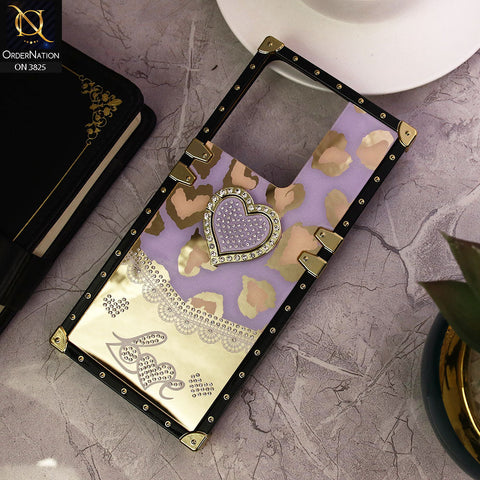 Vivo Y35 Cover - Design3 - Heart Bling Diamond Glitter Soft TPU Trunk Case With Ring Holder