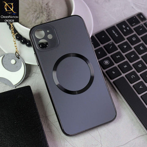 iPhone 11 Cover - Black - New MagSafe Electroplating Borders With Camera Bumper Hard Back Protective Case