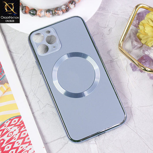 iPhone 11 Pro  Cover - Sierra Blue - New MagSafe Electroplating Borders With Camera Bumper Hard Back Protective Case