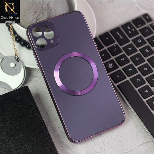 iPhone 11 Pro Max Cover - Purple - New MagSafe Electroplating Borders With Camera Bumper Hard Back Protective Case