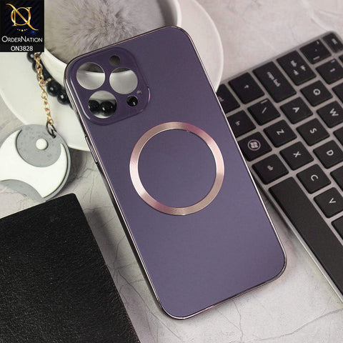 iPhone 12 Pro Cover - Purple - New MagSafe Electroplating Borders With Camera Bumper Hard Back Protective Case