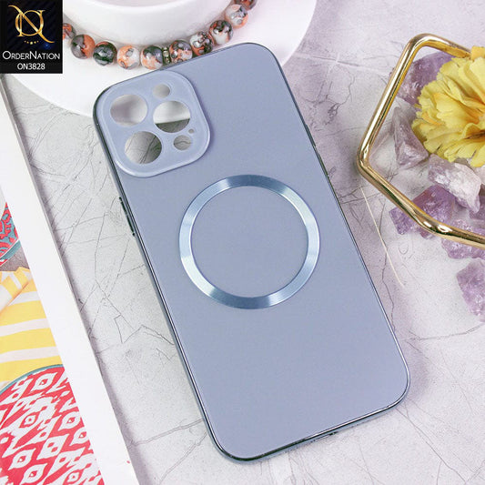 iPhone 12 Pro Max  Cover - Sierra Blue - New MagSafe Electroplating Borders With Camera Bumper Hard Back Protective Case