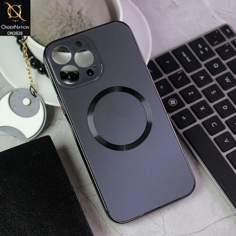 iPhone 13 Pro Max Cover - Black - New MagSafe Electroplating Borders With Camera Bumper Hard Back Protective Case