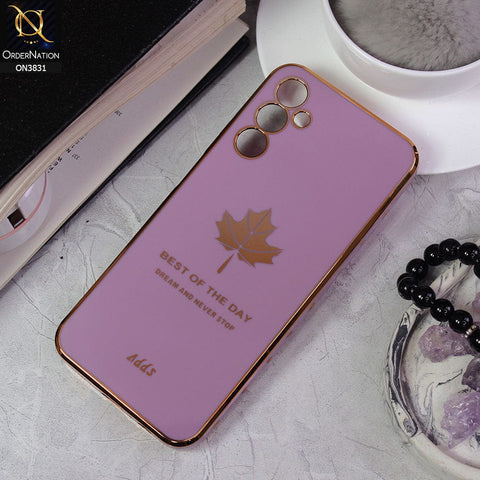 Samsung Galaxy A24 4G Cover - Design 2 - New Electroplating Borders Maple Leaf Camera Protection Soft Silicone Case