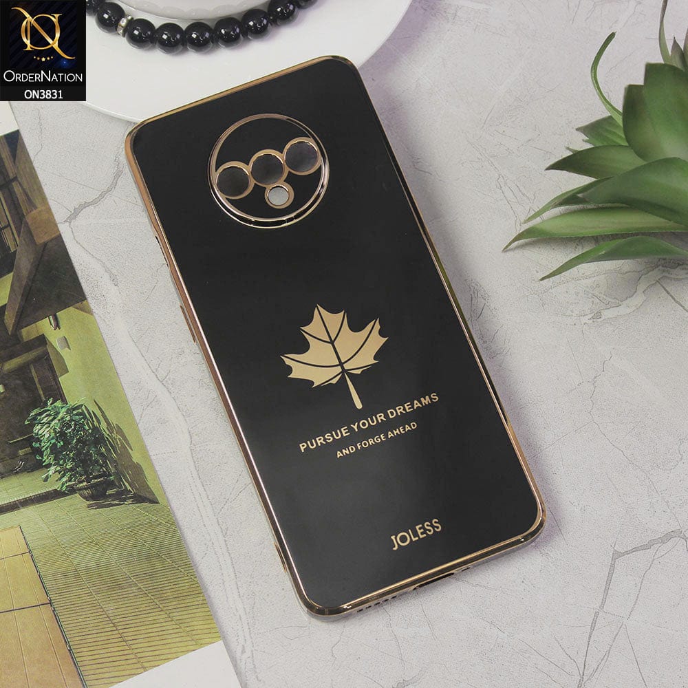 OnePlus 7T Cover - Design 1 - New Electroplating Borders Maple Leaf Camera Protection Soft Silicone Case