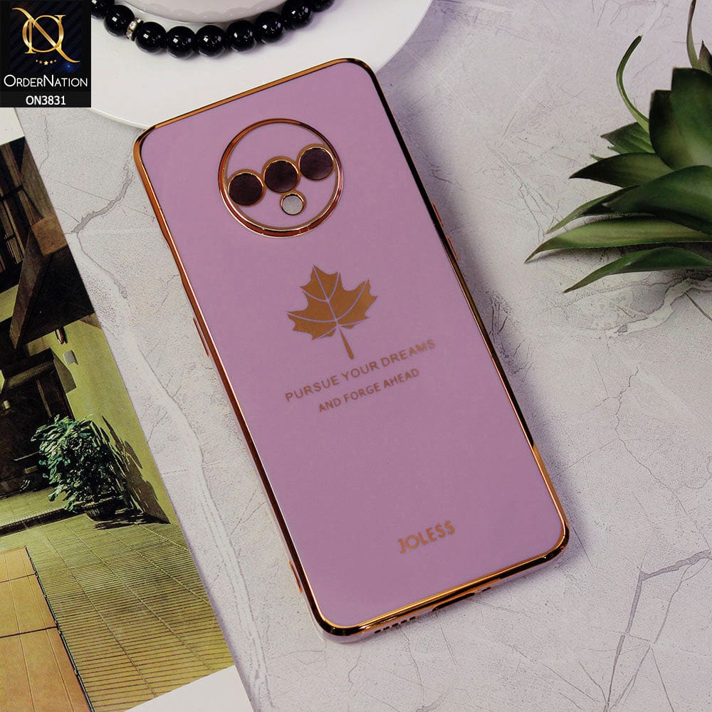 OnePlus 7T Cover - Design 2 - New Electroplating Borders Maple Leaf Camera Protection Soft Silicone Case