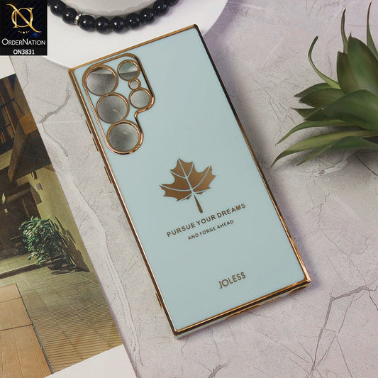 Samsung Galaxy S23 Ultra 5G Cover - Design 13 - New Electroplating Borders Maple Leaf Camera Protection Soft Silicone Case