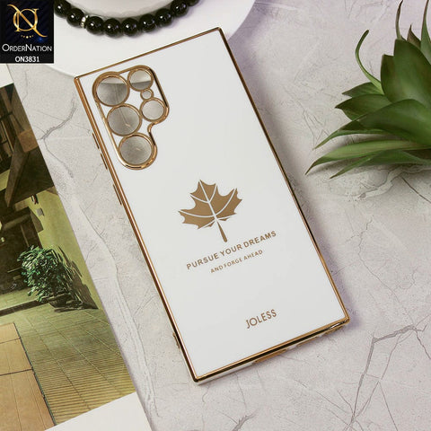 Samsung Galaxy S23 Ultra 5G Cover - Design 6 - New Electroplating Borders Maple Leaf Camera Protection Soft Silicone Case