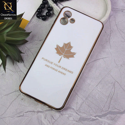 Samsung Galaxy A04 Cover - Design 6 - New Electroplating Borders Maple Leaf Camera Protection Soft Silicone Case