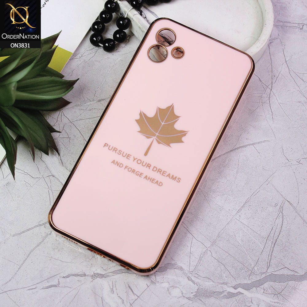 Samsung Galaxy A04 Cover - Design 9 - New Electroplating Borders Maple Leaf Camera Protection Soft Silicone Case
