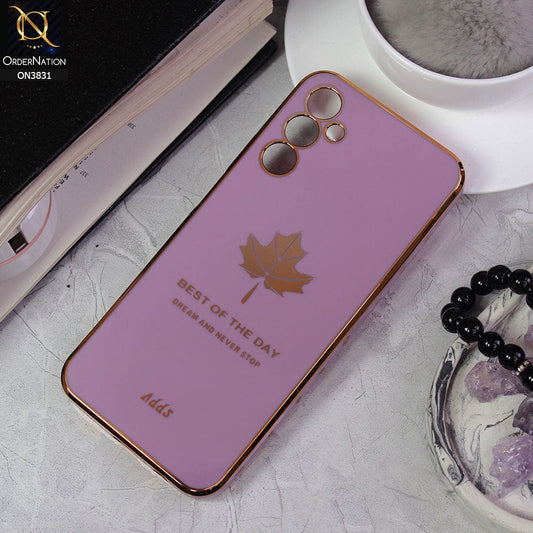 Samsung Galaxy A14  Cover - Design 2 -  New Electroplating Borders Maple Leaf Camera Protection Soft Silicone Case