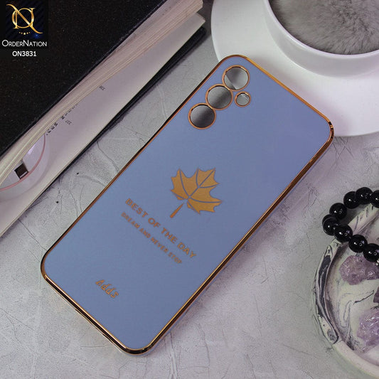 Samsung Galaxy A14  Cover - Design 4 -  New Electroplating Borders Maple Leaf Camera Protection Soft Silicone Case