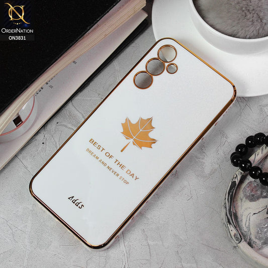 Samsung Galaxy A14 Cover - Design 6 - New Electroplating Borders Maple Leaf Camera Protection Soft Silicone Case