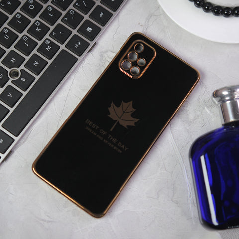 Samsung Galaxy A71 Cover - Design 1 -  New Electroplating Borders Maple Leaf Camera Protection Soft Silicone Case