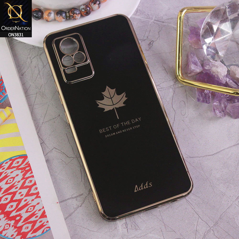 Vivo Y73 Cover - Design 1 - New Electroplating Borders Maple Leaf Camera Protection Soft Silicone Case