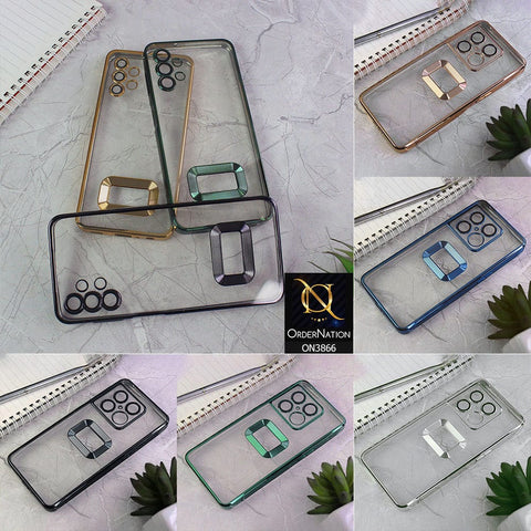 Vivo Y20i Cover - Rose Golden - Electroplating Borders Chrome Logo Hole Soft Silicone Camera Bumper Case