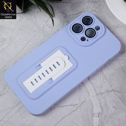 iPhone 14 Pro Max Cover - Sky Blue - New Professional Camera Lense Bumper Protection Case With Stand