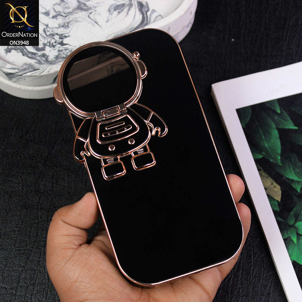 iPhone 12 Pro Max Cover - Black - New Luxury Space Case With Camera Protective Folding Stand