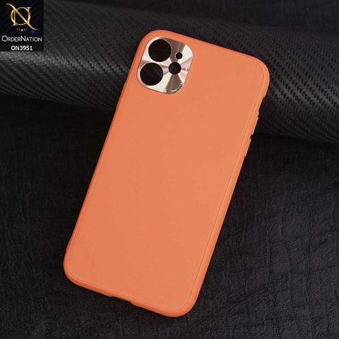 iPhone 11 Cover - Orange - ONation Classy Leather Series - Minimalistic Classic Textured Pu Leather With Attractive Metallic Camera Protection Soft Borders Case