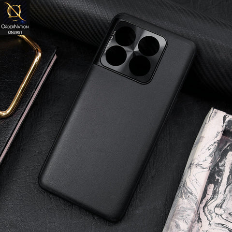 OnePlus Ace Pro Cover - Black - ONation Classy Leather Series - Minimalistic Classic Textured Pu Leather With Attractive Metallic Camera Protection Soft Borders Case