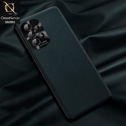 Samsung Galaxy A52s 5G Cover - Green - ONation Classy Leather Series - Minimalistic Classic Textured Pu Leather With Attractive Metallic Camera Protection Soft Borders Case
