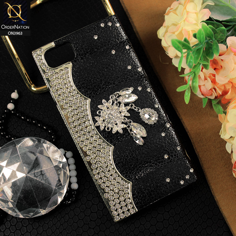 iPhone 8 / 7 Cover - Black - Fashion Stylish Bling Bling Case Leather Texture Protective Case