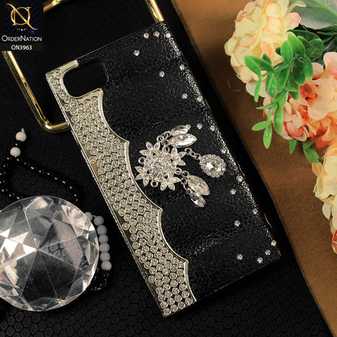 iPhone 8 / 7 Cover - Black - Fashion Stylish Bling Bling Case Leather Texture Protective Case
