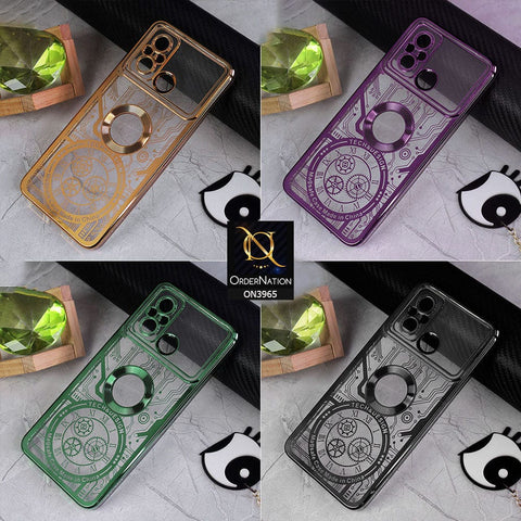 Xiaomi Redmi 12C Cover - Golden - New Magsafe Tech Design Texture Soft Silicone Camera Bumper Case With Chrome Logo Hole