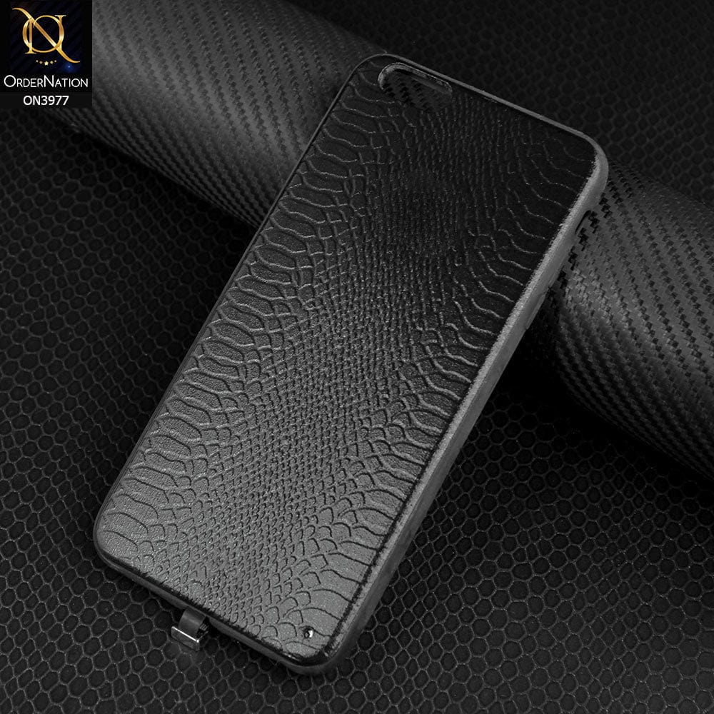 iPhone 6 Plus & iPhone 6S Plus Cover - Black - New Leather Texture Protective Soft Borders Case