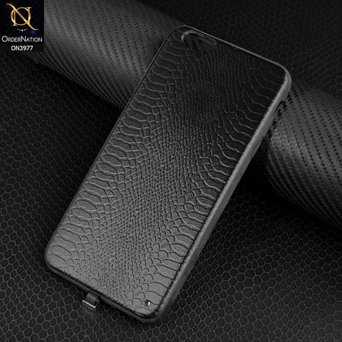 iPhone 6 Plus & iPhone 6S Plus Cover - Black - New Leather Texture Protective Soft Borders Case