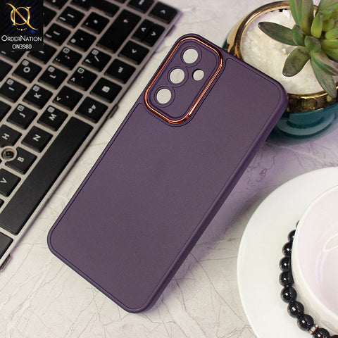 Samsung Galaxy A34 5G Protector - Purple - Rubberized Tpu+Pc Anti Scratch Shiny Camera Lens Protection Soft Case