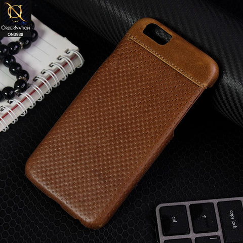 iPhone 6S / 6 Cover - Dark Brown - New Leather Texture Doted Design Protective Case
