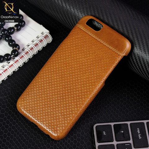 iPhone 6S / 6 Cover - Light Brown - New Leather Texture Doted Design Protective Case
