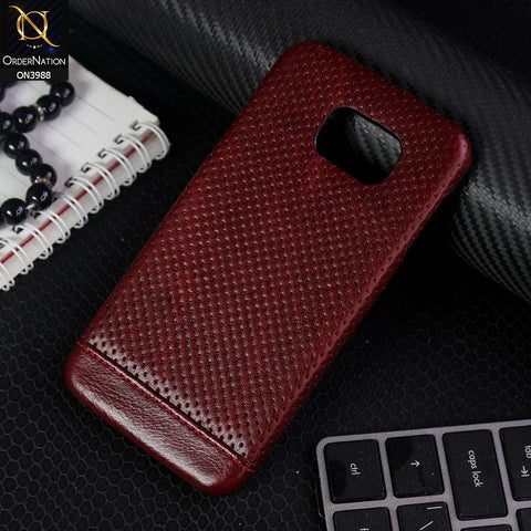 Samsung Galaxy S6 Cover - Red - New Leather Texture Doted Design Protective Case